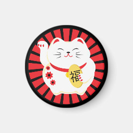 Imán Gato Lucky White Maneki Neko