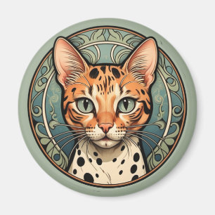 Imán Gato manchado Art Nouveau