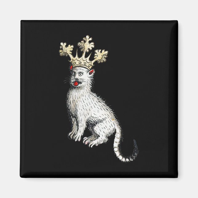 Imán Gato medieval Rey Antiguo Edad Media Alemania (Frente)