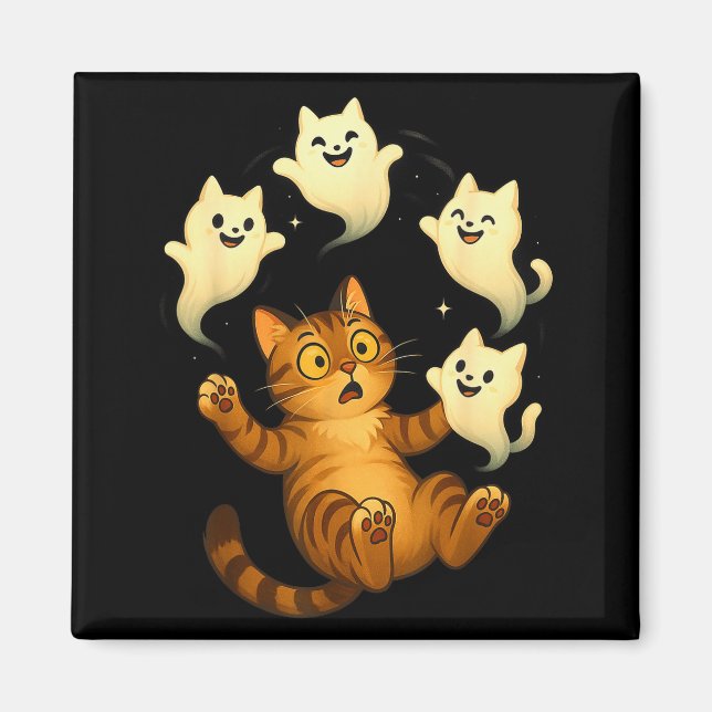 Imán Gato Meme Divertido Soky Halloween Gatito  (Frente)