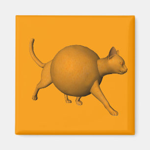Imán Gato Naranja gracioso