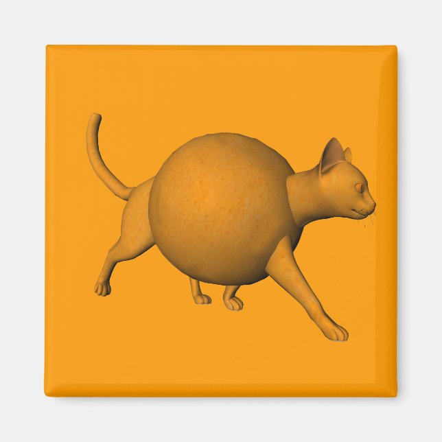 Imán Gato Naranja gracioso (Frente)