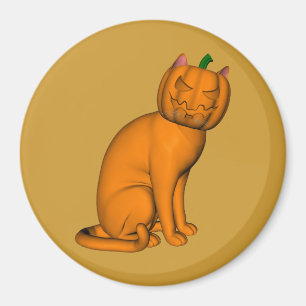 Imán Gato naranja Halloween