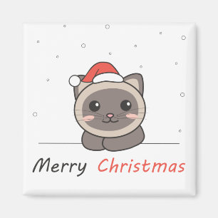 Imán Gato Navidades Nieve Animales De Invierno Gatos