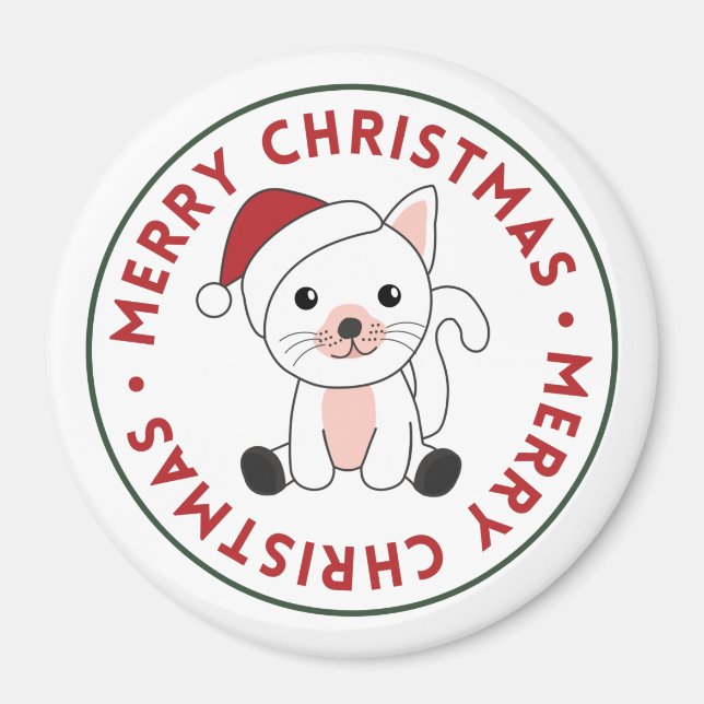 Imán Gato Navidades Nieve Animales De Invierno Gatos Ma (Frente)