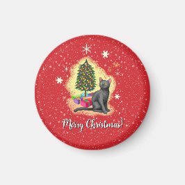 Imán Gato navideño