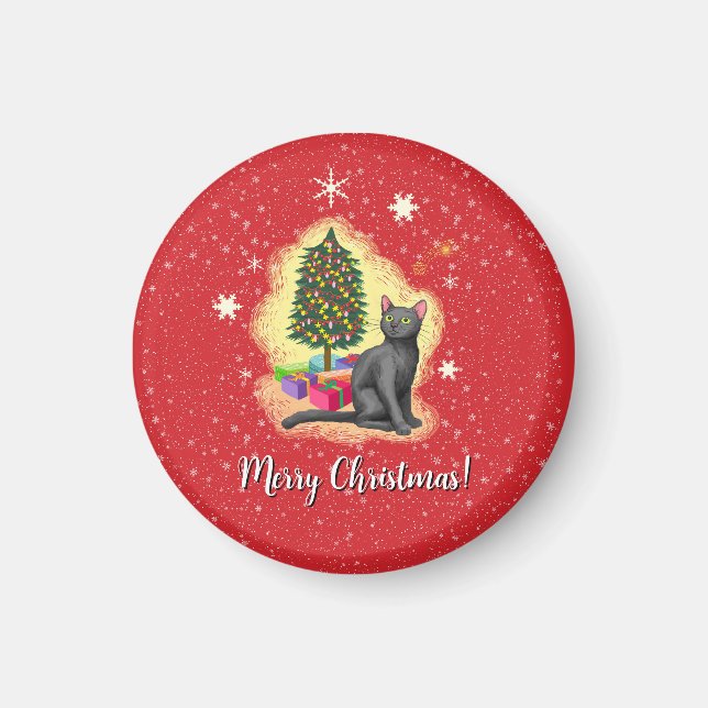 Imán Gato navideño (Frente)