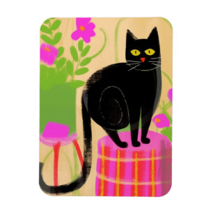 Imán Gato Negro Adorable Con Hogares