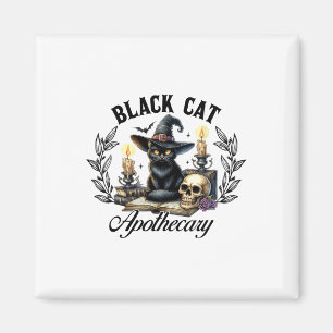 Imán Gato negro apoteario Gracioso Halloween Brujería M