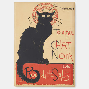 Imán Gato negro chic Art Nouveau de Steinlen impresión