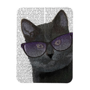 Imán Gato negro con gafas de sol 2