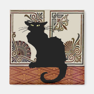 Imán Gato negro con la pantalla del arte