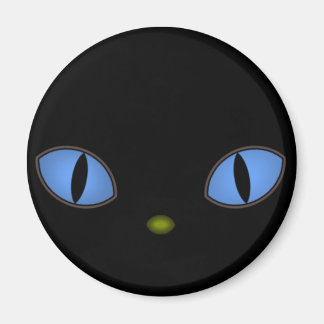 Imán Gato negro con ojos azules grandes