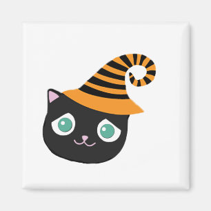 Imán Gato negro con ojos tristes y Gorra caprichoso