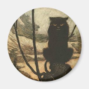 Imán Gato negro de Halloween aterrador vintage Rackham