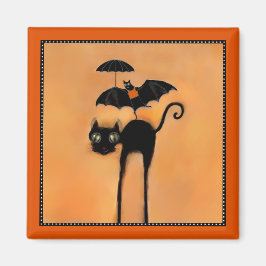 Imán Gato negro de Halloween y Acrobat