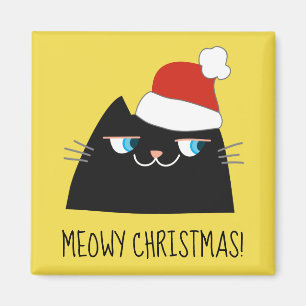 Imán Gato negro de Navidades divertidos