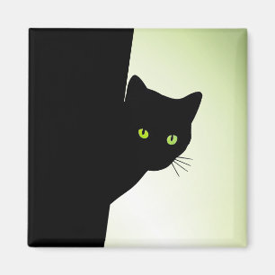Imán Gato negro de ojos verdes