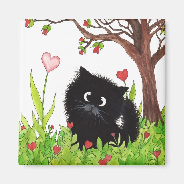 Imán Gato negro difuso de Bihrle Magnet (Frente)