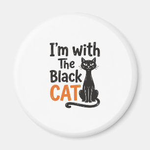 Imán Gato Negro Divertido Grabado Vintage Diseño de Hal