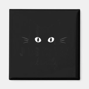 Imán Gato negro divertido juzgándote en silencio Meme