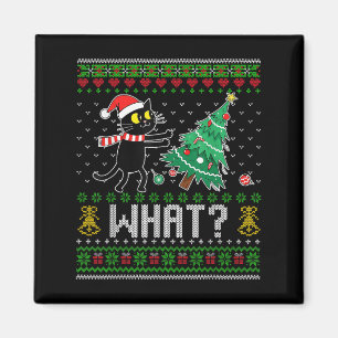 Imán Gato Negro Empujando El Gato Del Árbol De Navidad