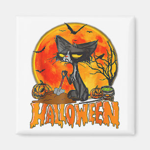 Imán Gato Negro En La Calabaza Completa Moon Costuma De