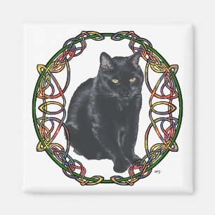 Imán Gato Negro Entrelazo Celta