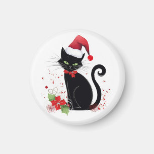Imán Gato negro festivo