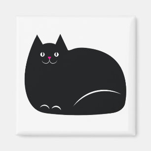 Imán Gato negro gordo