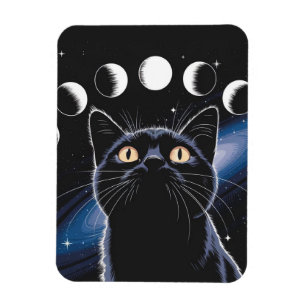 Imán Gato negro gótico, regalo gótico, gato negro de la