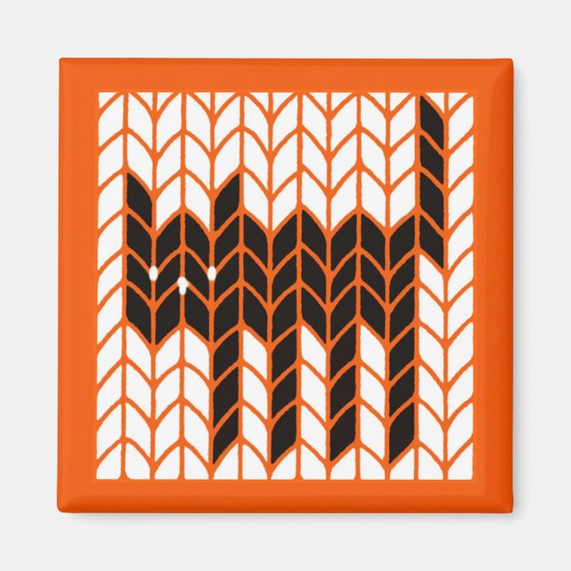 Imán GATO NEGRO KNIT Square Magnet II (Frente)