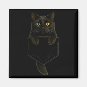 Imán Gato Negro Lindo Bolsillo Regalos Divertidos Gato 