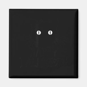 Imán Gato negro lindo de Halloween con bigotes Feliz