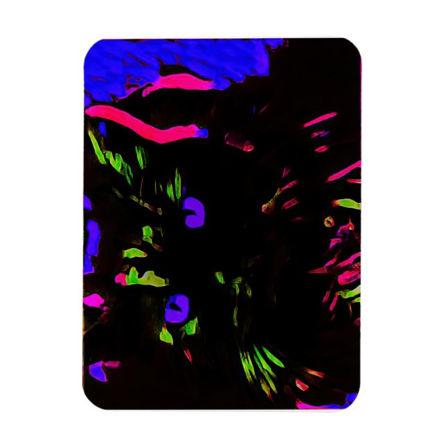 Imán Gato negro neón con ojos brillantes (Vertical)