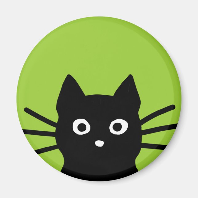 Imán Gato negro que mira (Frente)
