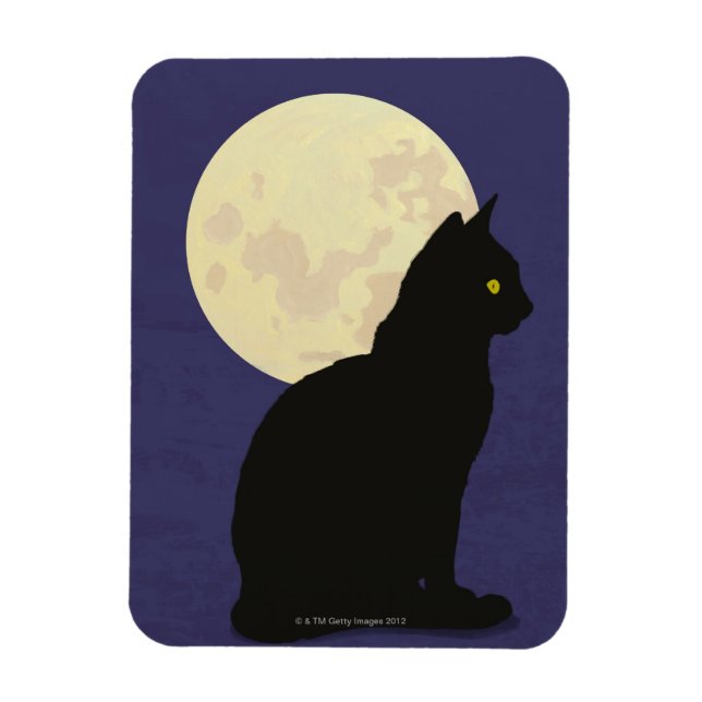 Imán Gato negro y la luna (Vertical)