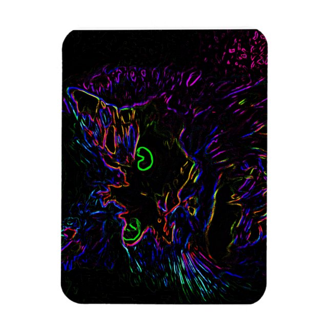 Imán Gato Neon Glow (Vertical)