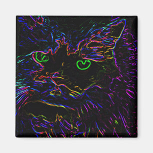 Imán Gato Neon Glow