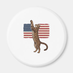 Imán Gato Patriótico Bandera Americana Diseño Vector Vi