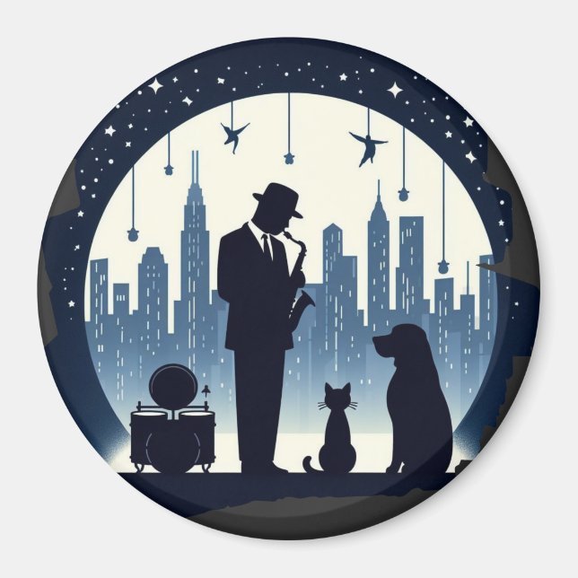 Imán Gato, perro, jazz (Frente)