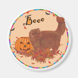 Imán Gato Persa Rojo Halloween