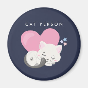 Imán Gato Persona Texto Corto Gato Gato Gatito Dormido