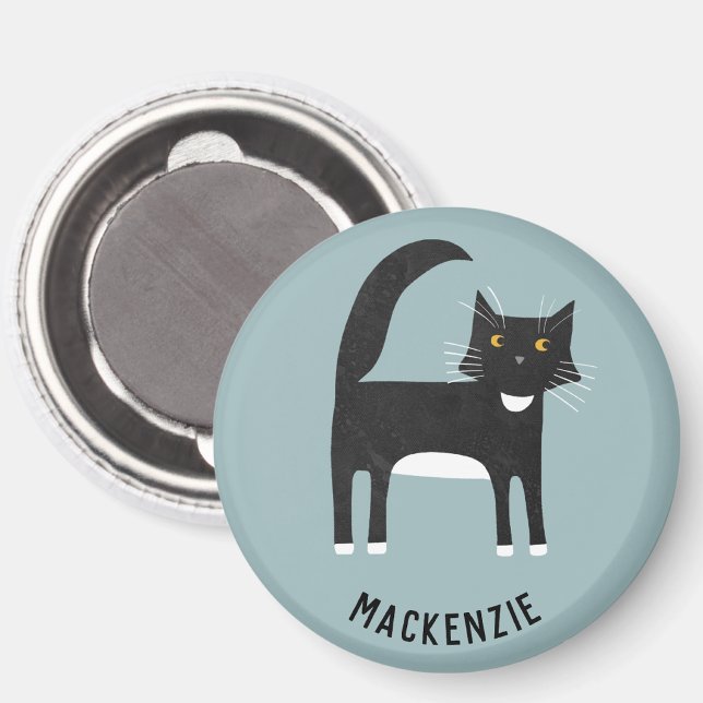 Imán Gato personalizado en blanco y negro (Subido por el creador)