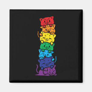 Imán Gato Pila Arcoiris Orgullo Gay Cute Lgbt Animal Ma