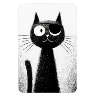 Imán Gato Pirata – Monos Artísticos de Gatos Minimalist