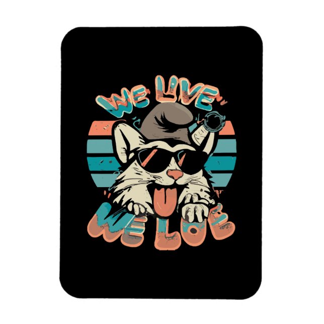 Imán Gato pitufo - Vivimos Amamos  (Vertical)