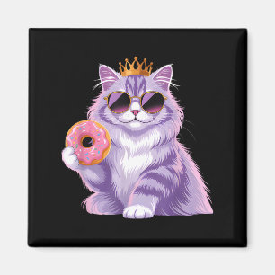 Imán Gato princesa esponjoso donut gafas de sol diverti