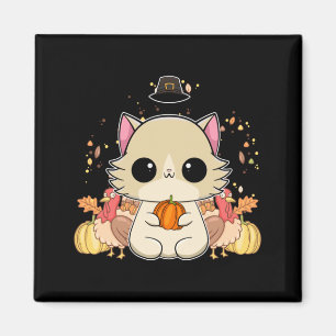 Imán Gato Ragdoll Anime Gatito Pavo de Acción de Gracia