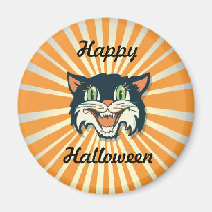Imán Gato retro de Halloween del vintage